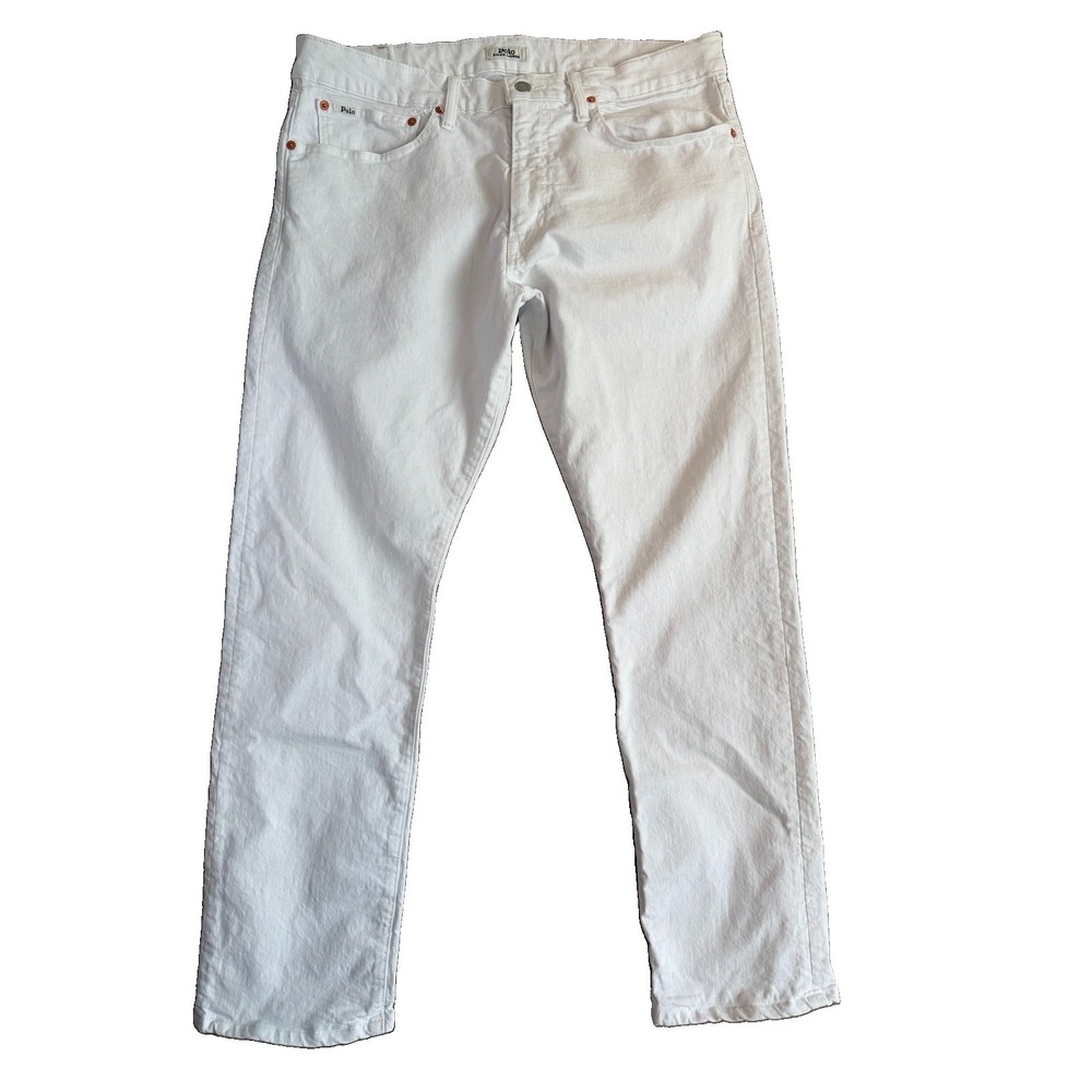 Polo Ralph Lauren Varick Slim Straight Jeans Men's  35x30 White Casual Denim